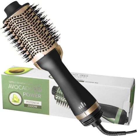 Brosse séchante 2 en 1 avec ions négatifs, 3 modes de fonctionnement et réduction du bruit - Jaune doré (1/4)