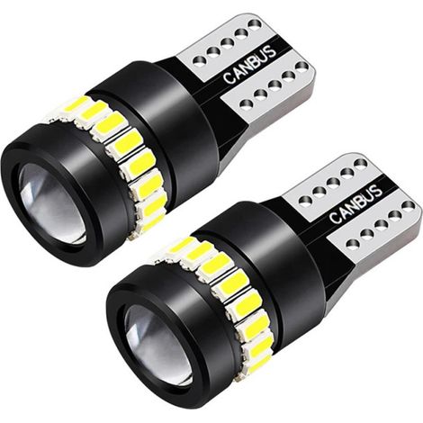 2er-Set LED-Diodenlampen für Standlicht T10 W5W – 3030 + 3014 SMD, kaltweißes Licht 6000K, 12–24V, CAN-Bus-kompatibel