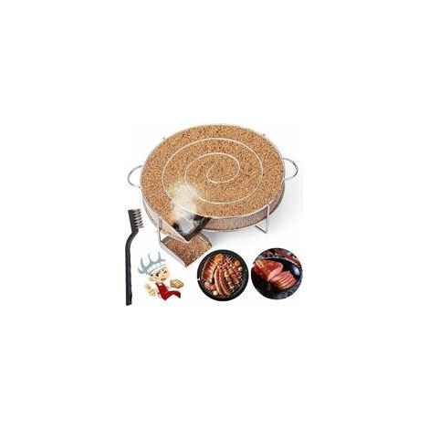 Choyclit – Générateur de fumée froide pour fumoir – Acier inoxydable 25 x 18 x 4 cm – Combustion lente sans flamme – Brosse de nettoyage incluse
