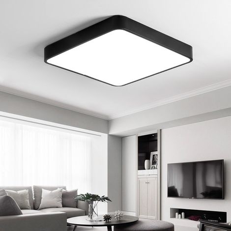 Plafonnier LED, IP44 étanche, éclairage de salle de bain rond et plat, 6 000 K, moderne, simple et fin, pour salon, chambre, cuisine, balcon, couloir, sous-sol, bureau, 300 x 50 mm [Classe énergétique