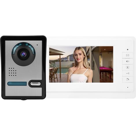 – 7-Zoll-Video-Türsprechanlage mit Touchscreen-Monitor – Infrarot-Nachtsicht – Einfache Wandmontage – Kompatibel mit elektronischen Schlössern (1/5)