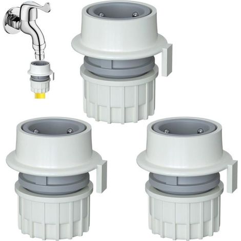 Raccord rapide 3 pcs pour robinets d'évier, adaptateur robinet vers tuyau d'arrosage 5/8 pouce, raccord rapide pour lave-vaisselle (1/4)