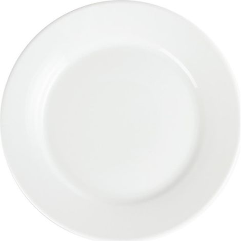 Assiettes Porcelaine à Bord Large Blanches 250(Ø)mm Lot de 12 Olympia (1/5)