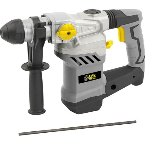 Fartools – Marteau perforateur SDS+ 1600W – Force 6 joules – 4 fonctions : perçage, burinage, ajustement burin – Pour béton armé – Poignée ergonomique