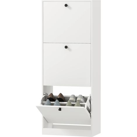 Petits espaces, rangement facile avec meuble à chaussures peu profond, 3 abattants et étagères réglables (1/5)