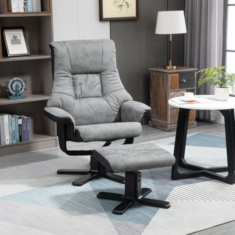 Sillón relax reclinable giratorio con reposapiés OKMYHOME (1/4)