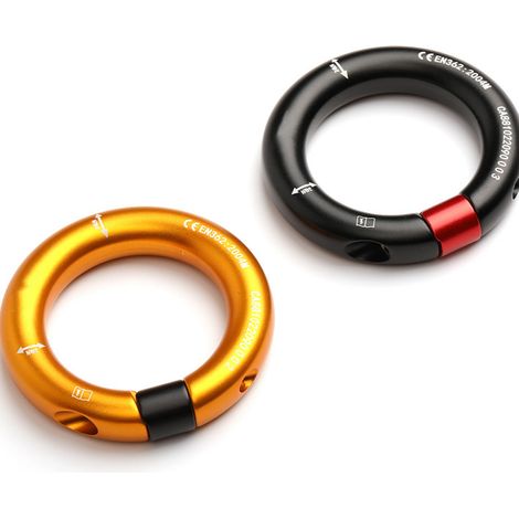 Anneau rappel ouverture 12mm, connecteur escalade détachable pour arboriste et sauvetage, or (1/5)
