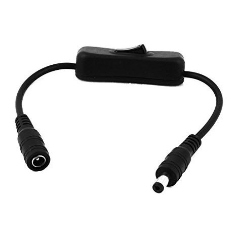 Cable DC 5.5x2.1 con interruptor macho-hembra 0.30 M Negro (1/4)