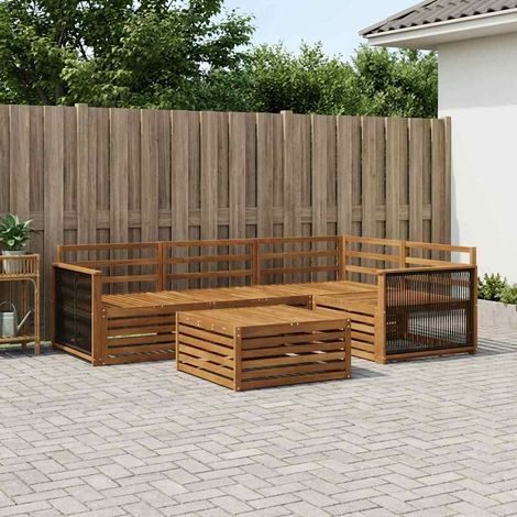 vidaXL Outdoor-Sofagarnitur 5 pcs Natur Massivholz Akazie (1/5)