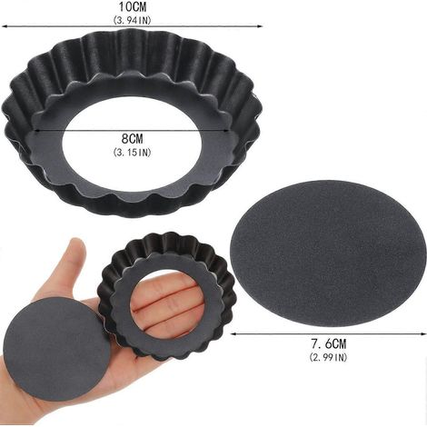Moules à tarte individuels 10 cm antiadhésifs lot de 6 (1/3)