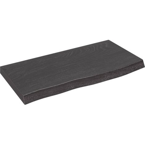Étagère murale multiposition - Meuble Étagère murale gris foncé 60x30x4 cm bois chêne massif traité -BV73578 (1/4)