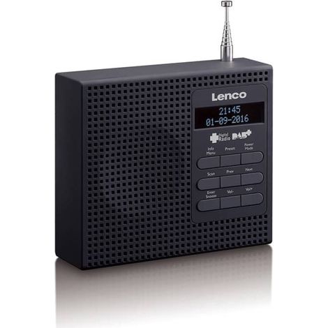 Lenco Radio despertador DAB+ con FM PDR-020 negro (1/2)