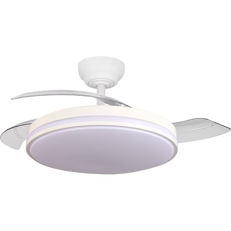 Ventilateur de plafond LED 106 cm avec télécommande – Silencieux, rétractable, 6 vitesses et 3 couleurs de lumière (1/5)