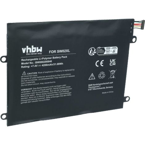 vhbw Akku kompatibel mit HP x2 210 G2(L5H42EA), x2 210 G2(L5H43EA), x2 210 G2 (L5H42EA), x2 210 G2 (L5H43EA) Notebook (4200 mAh, 7,4 V, Li-Polymer) (1/5)