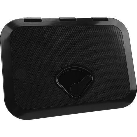 Trappe de pont rectangulaire noire en ABS 10‑5/8 x 14‑3/4 pouces pour bateau, yacht et camping-car, noire (1/5)