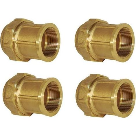Lot de 4 Raccord compression taraudé laiton 20 mm x 1/2'' femelle Accessoire en laiton certifié Aenor Lien fileté femelle