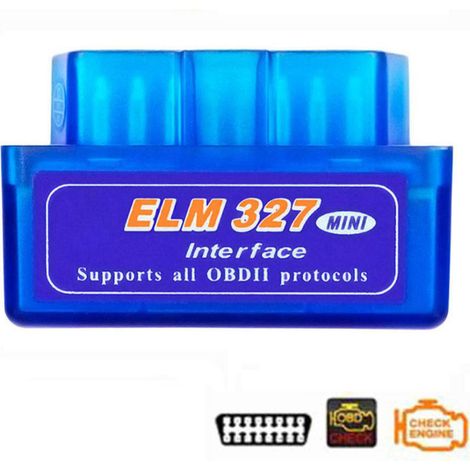 Scanneur OBD2 V1.5 Bluetooth 5.1 ELM327 Outil de Diagnostic Auto Compatible iOS Android Détecteur Voiture Bleu (1/5)