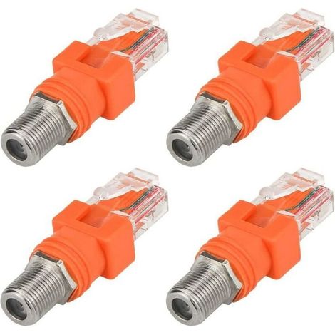 Koaxial-zu-Ethernet-Adapter, 4er-Pack, RF F auf RJ45 Stecker, Koaxialkonverter für PZCC-Leitungstester