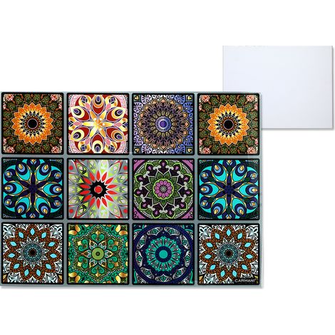 Planche à découper en verre, support de cuisine, mosaïque, tapis coloré (1/4)