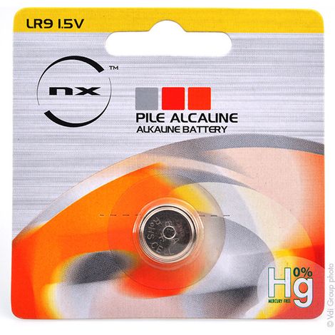 NX - Pile bouton alcaline blister LR9 NX - 0% Hg 1.5V 190mAh (1/4)