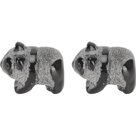 Deux paires de mini-décorations mignonnes faites à la main pour étagère de chambre en obsidienne givrée (1/5)