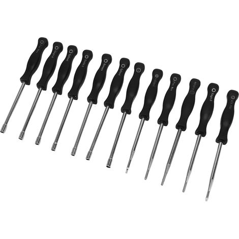 Vergaser-Einstellset mit 12 Schraubendrehern, 1 Stahlbürste, ergonomischem Griff und Werkzeugset zur Vergaserreparatur für 2-Takt-Freischneidermotoren (1/5)