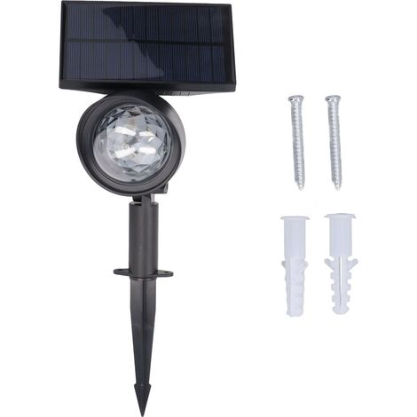 Luminaire solaire extérieur 2-en-1 RGB rotatif étanche pour jardin, éclairage paysager décoratif. (1/5)