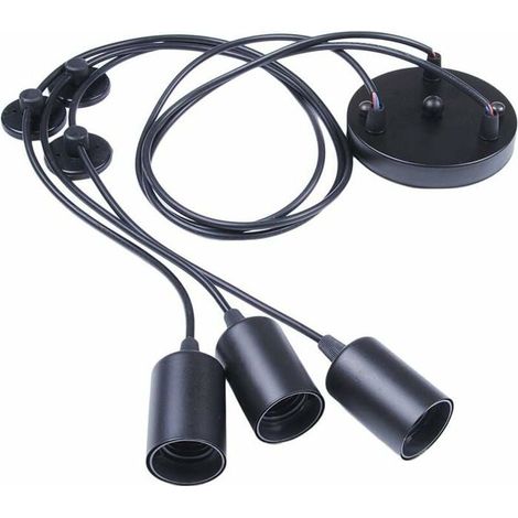 Support de suspension - plafonnier réglable de 2 mètres SPIDER Light fil métallique (ampoule non incluse) (3 bras) (1/5)