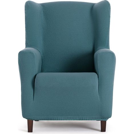 Housse de Fauteuil bi-élastique pour bergère Couleur Vert émeraude Design Harlem (1/5)
