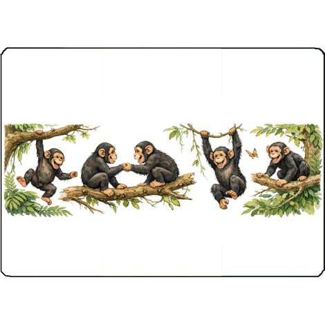 Planche à découper en verre chimpanzés 28,5 × 20 cm (1/2)