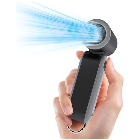 Mini Ventilateur Portable, 17400RPM Ventilateur Poche avec Crochet, 3000mAh Rechargeable Turbo Fan avec 5 Vitesses pour Commutaison/Marche/Shopping/Voyage/École,Noir & Gris (1/5)