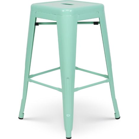 Tabouret de bar style industriel vert clair brillant - Hauteur 66cm