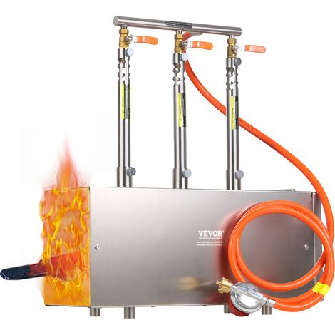 VEVOR Fragua de Gas Propano Portátil, de Forma Cuadrada, con 3 Quemadores, 1427 °C, de Acero Inoxidable 201 Resistente a la Corrosión, Horno de Fusión para Forja de Metales, 510 x 190 x 540 mm (1/5)