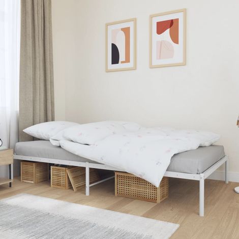 Estructura de cama sin colchón metal blanco 107x203 cm vidaXL (1/5)