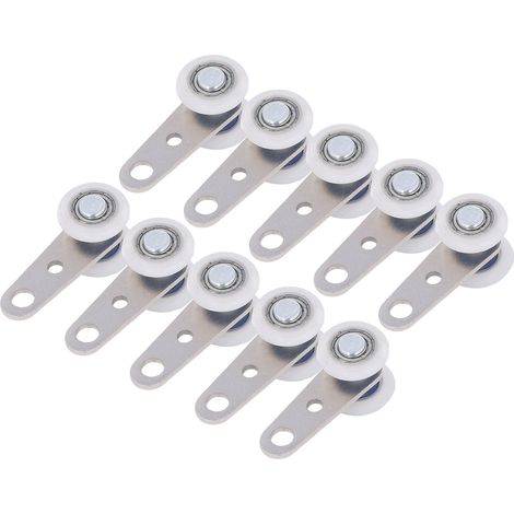 Poulie Coulissante 10 Pièces Acier Inoxydable Roulement à Billes avec 2 Galets Nylon 19mm Diamètre 44mm Longueur pour Porte Coulissante (1/5)