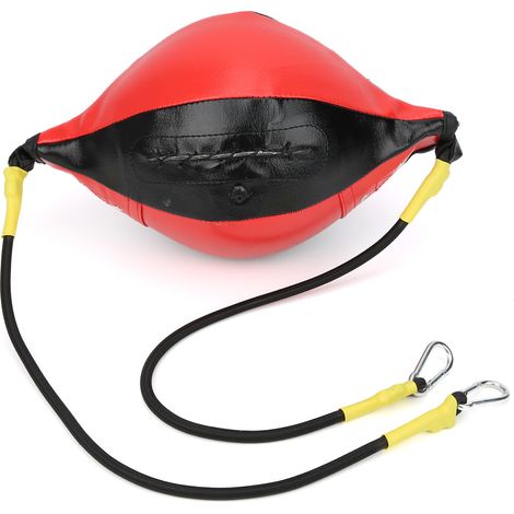 Ballon de boxe suspendu pour combat, élasticité et réactivité, équipement d'entraînement sportif, noir et rouge. (1/5)