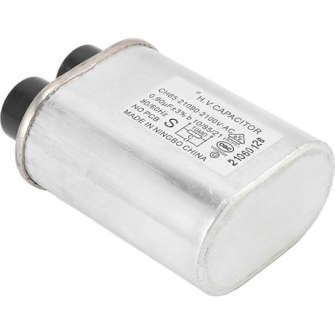 Mikrowellenofenkondensator, Hochspannungs-Ersatzkondensator mit Metallgehäuse, hohe Leistung und Stabilität, kompatibel mit universellen Galanz Midea Modellen (0,9 µF, 2100 V) (1/5)