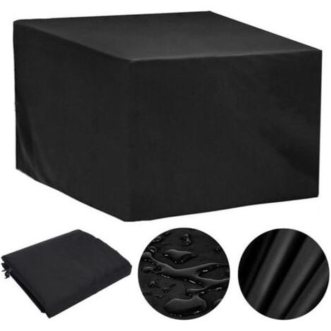 Housse de protection pour mobilier de jardin, 80 x 80 x 80 cm, Oxford Garden, imperméable, coupe-vent et anti-UV (noire) (1/4)