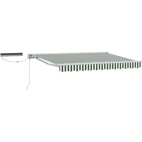 Store banne électrique rétractable, vert et blanc, 3 x 2,5 mètres (1/5)
