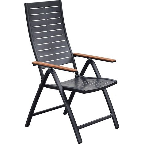 Tinos Set 9tlg 4 Klappsessel 1 Ausziehtisch 150(200) x90 cm