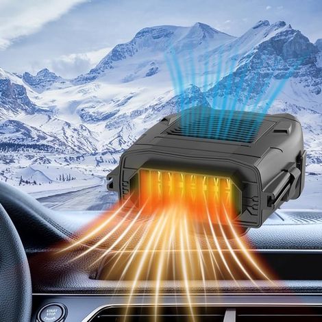 Chauffage de Voiture, Noir, Chauffage Électrique, Chauffage et Ventilateur de Voiture 12 V, Tableau de Bord/siège, Micro Usb, Ventilateur de (1/5)