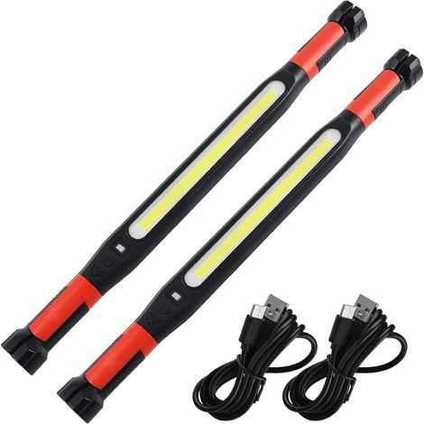 Lampe de travail, barre lumineuse magnétique 2 pièces, rechargeable sous le capot avec 3 Modes d'éclairage pour mécanicien/réparation de voiture/Garage (1/5)