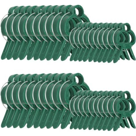 Pack of 100 plant stakes – 50 large and 50 small – made of sturdy plastic, for supporting tomatoes and vegetables – 100 pieces (1/5)