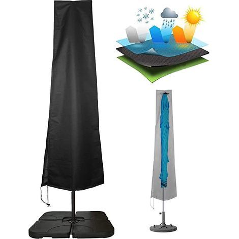 Schutzhülle für Gartenschirme (190 x 30 x 50 cm) für große, wasserdichte Terrassenschirme mit 2,4 m Durchmesser, aus 420D Oxford-Gewebe, für Schirme mit einem Durchmesser von 9 bis 11 Fuß, H190 x 30/5 (1/5)