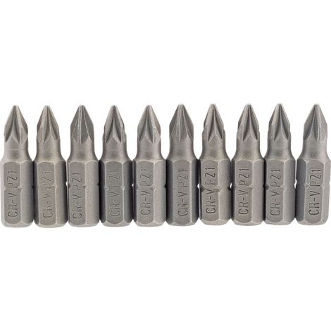 Draper No.1 1/4 Hex. PZ Type Insert Bit 25mm Long x 10 (64047)