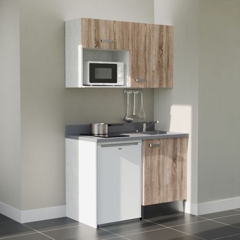 Kochnischen K07L - 120 cm - Holz - Cromo - Spüle rechts + Haushaltsgeräte weiß (1/5)