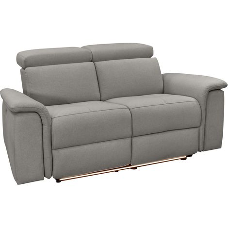Pareli-Canapé 2 places avec fonction Manuel Relax en tissu gris (1/5)