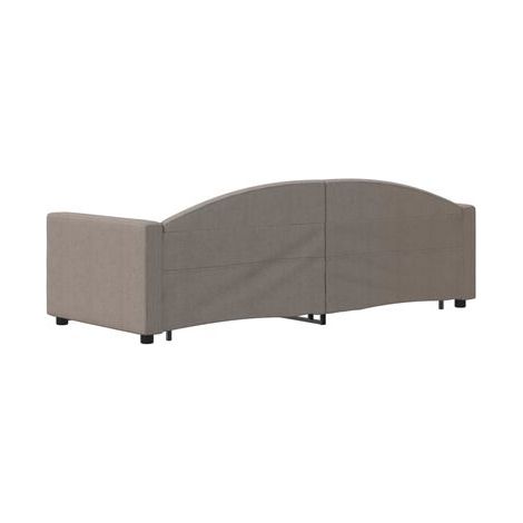 Lit avec tiroirs et méridienne avec tiroirs (sans matelas), taupe, 80 × 200 cm, rangement pratique intégré, pour chambre, confort quotidien, assemblage rapide (1/5)