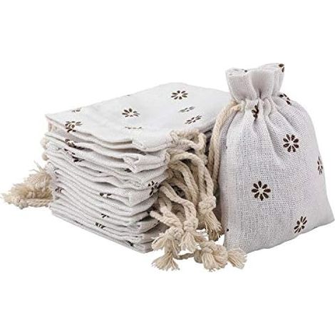 Petits sacs en coton et lin, sachets lavande 10x14cm, lot de 20 sacs à cordon, sacs cadeaux pratiques pour la lavande, les bijoux et autres cadeaux de fête (1/4)