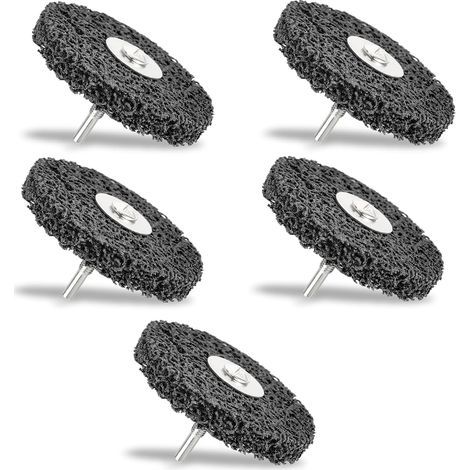 Lot de 5 disques abrasifs - 100 mm - Pour meuleuse d'angle - Soudures rouillées - Nettoyage et retrait - Noir (1/5)